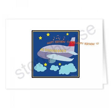 Stonehouse Collection Cheerful Plane Birthday Card