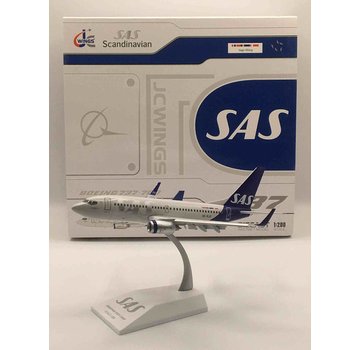 JC Wings B737-700W SAS Scandinavian 2019 livery SE-RJX 1:200 flaps down with stand