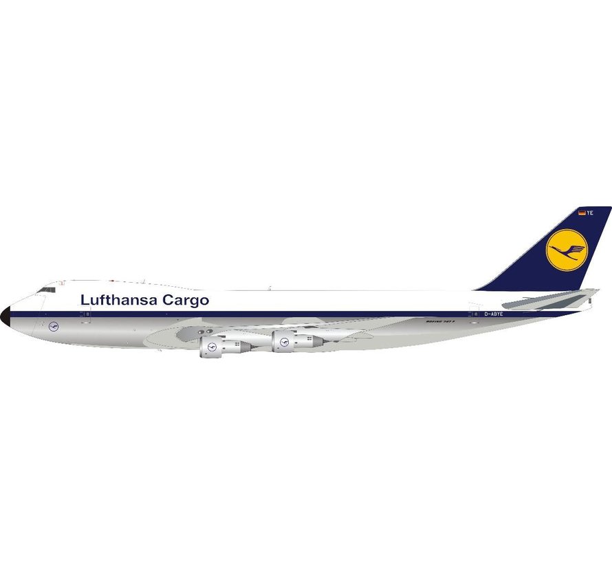 B747-200F Lufthansa Cargo D-ABYE 1:200 polished with stand