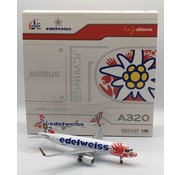 JC Wings A320 Edelweiss Air hands livery HB-JLT 1:200 with stand