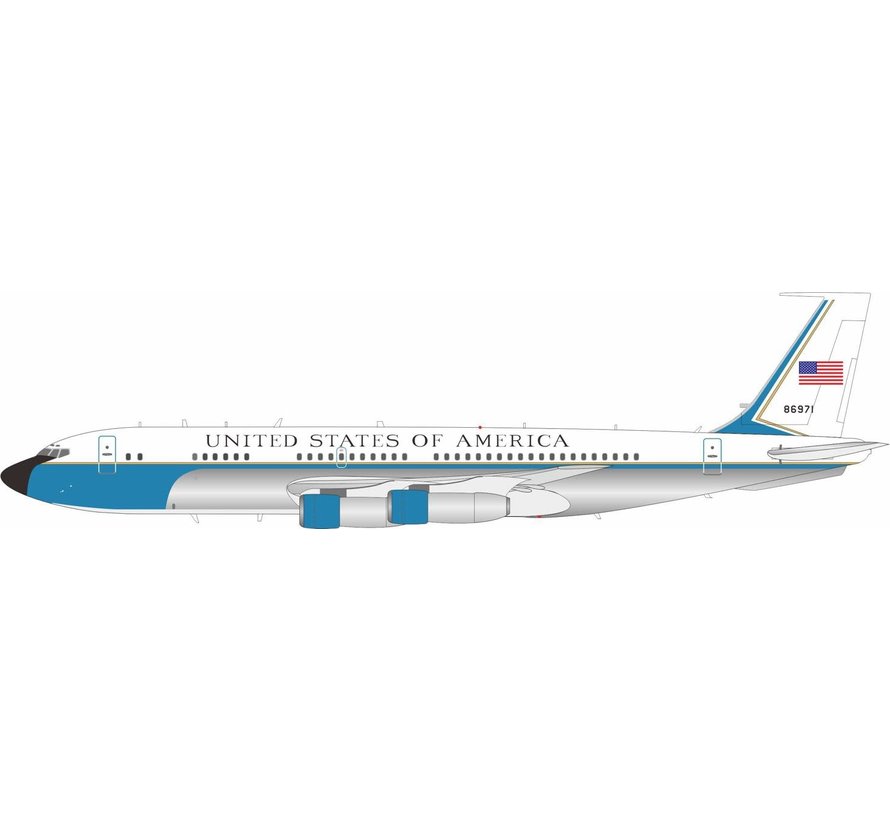 VC137A (B707-153A) US Air Force 58-6971 1:200 polished with stand