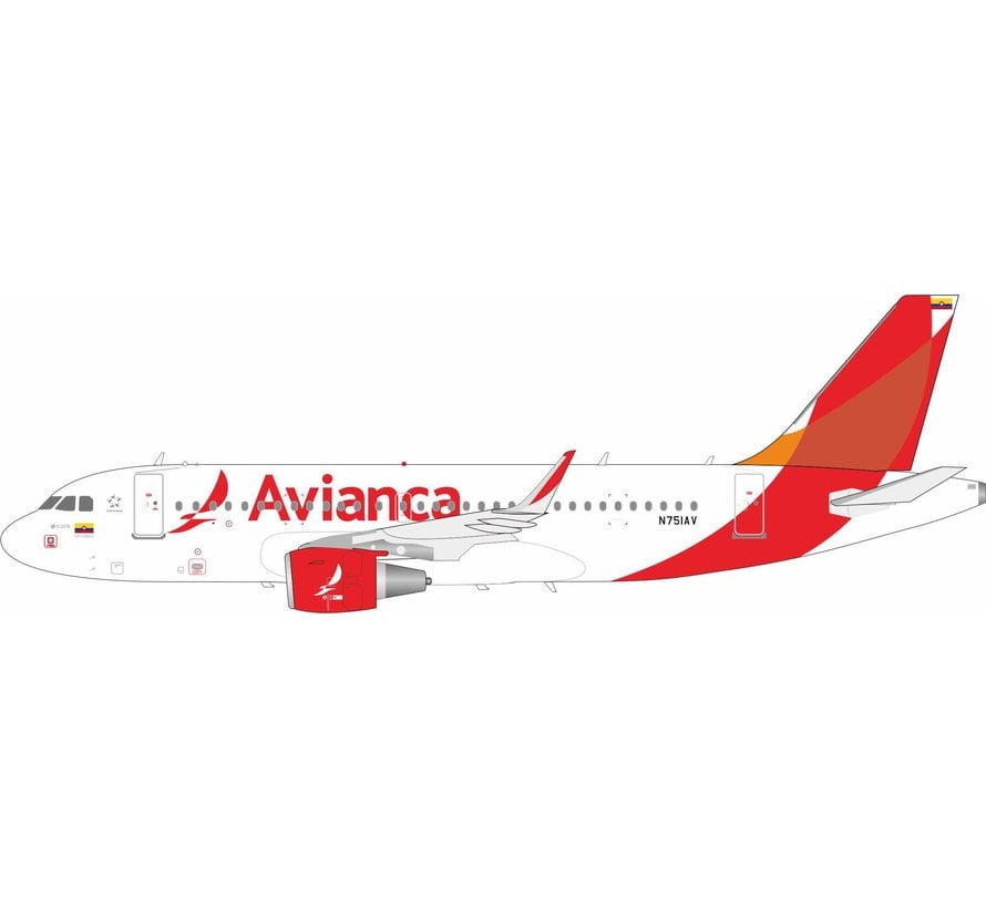 A319S Avianca N751AV 1:200 sharklets with stand