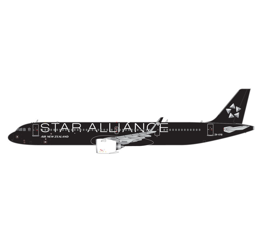 A321neo Air New Zealand Star Alliance black on white ZK-OYB 1:400 GJ