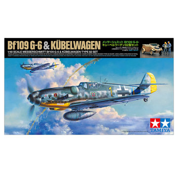 Tamiya Bf109G-6 & Kubelwagen Type 82 Set 1:48 New 2023