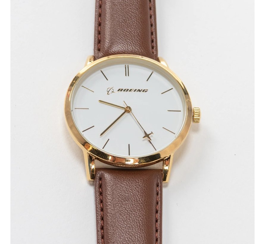 Gold Rotating Airplane Watch - Men's Sizing