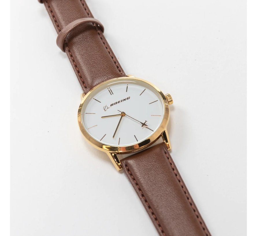 Gold Rotating Airplane Watch - Men's Sizing