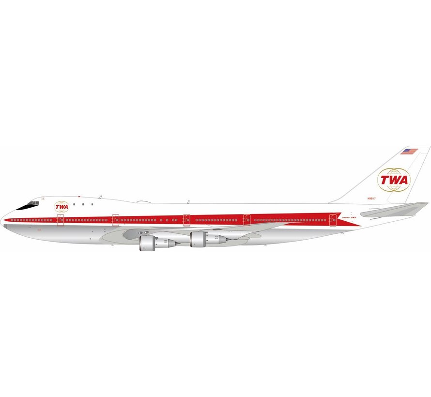B747-100 TWA Trans World Airlines twin globe N93117 1:200 polished