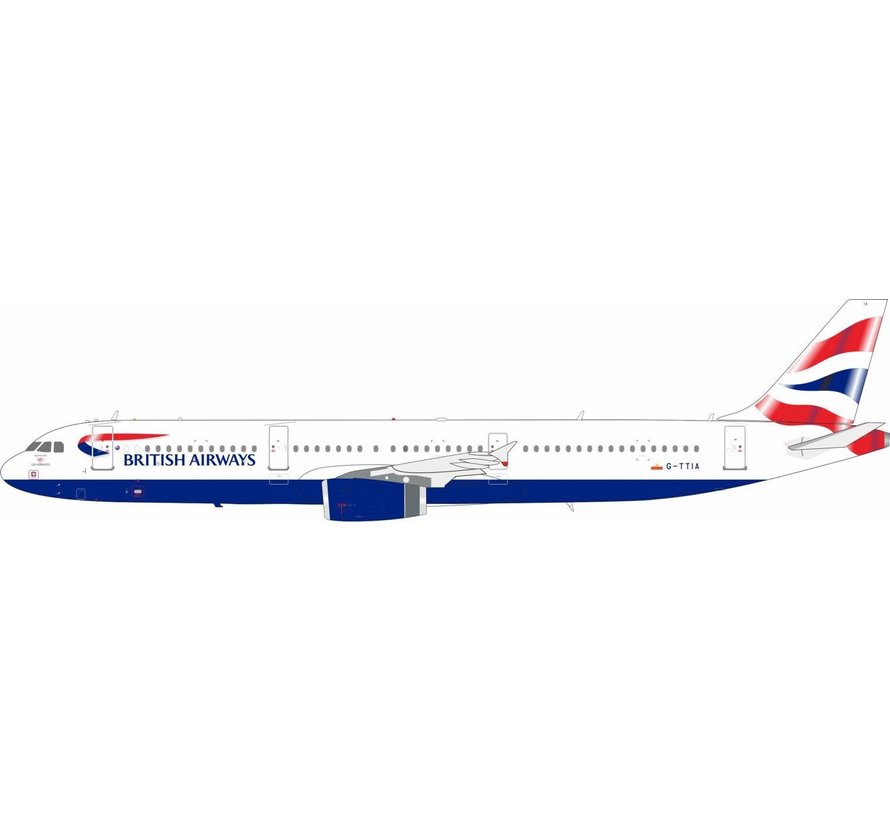 A321 British Airways union jack livery G-TTIA 1:200 with coin