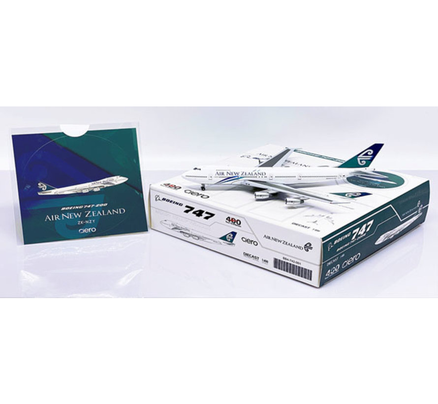 B747-200B Air New Zealand old livery ZK-NZY 1:400 (with sticker)