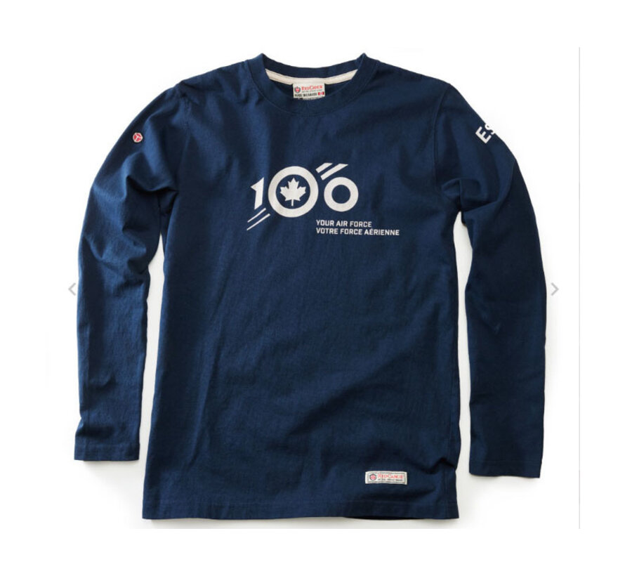 RCAF 100 Long Sleeve T-shirt, Navy