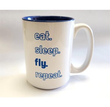 Mug  Eat, Sleep, Fly, Repeat 15oz