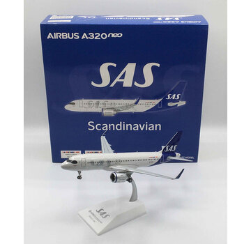 JC Wings A320neo SAS Scandinavian Airlines 2019 livery SE-ROU 1:200 with stand