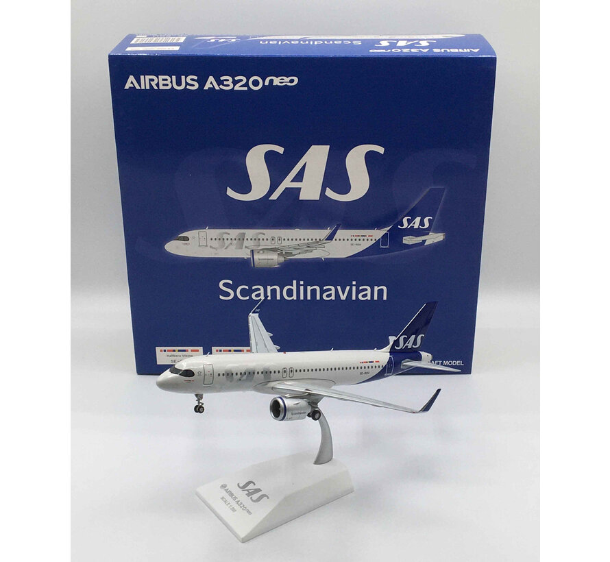 A320neo SAS Scandinavian Airlines 2019 livery SE-ROU 1:200 with stand