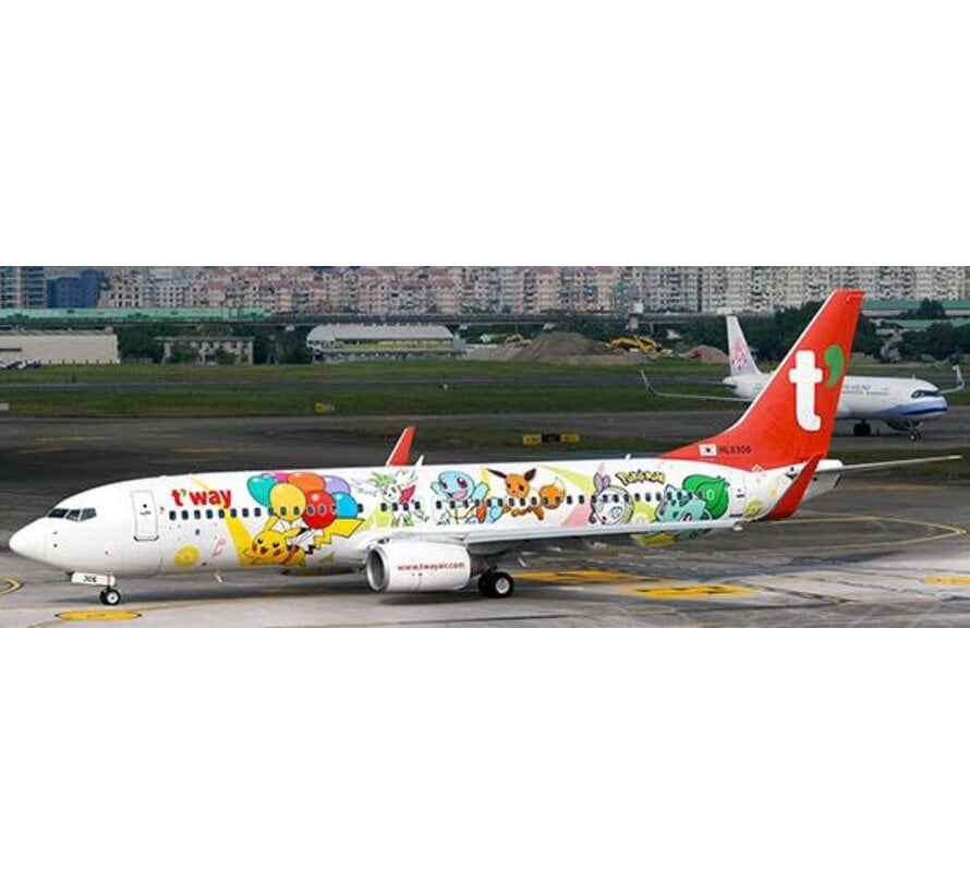 B737-800W T'way Air Pikachu Jet TW HL8306 1:200 flaps down **preorder**