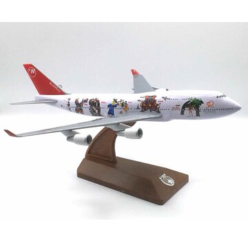 B747-400 Northwest World Plane 50 Years Bridging the Pacific 1:200 with stand