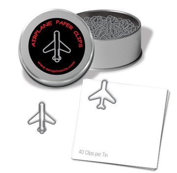 Jet Airplane Paper Clips Silver
