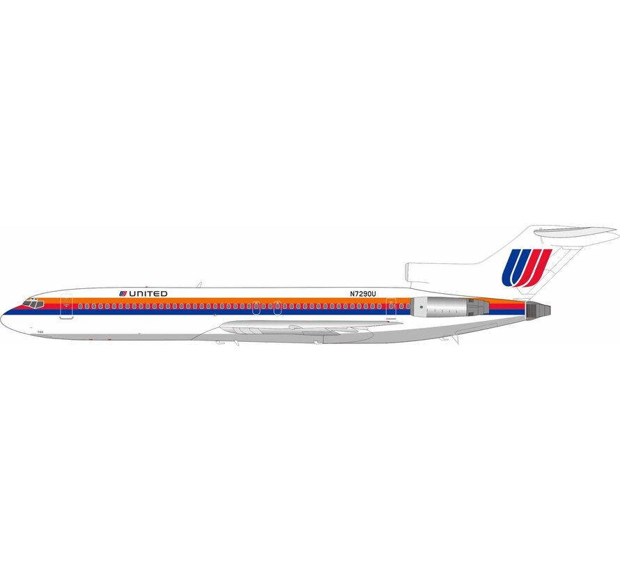 B727-200 Adv. United Saul Bass livery N7290U 1:200 with stand