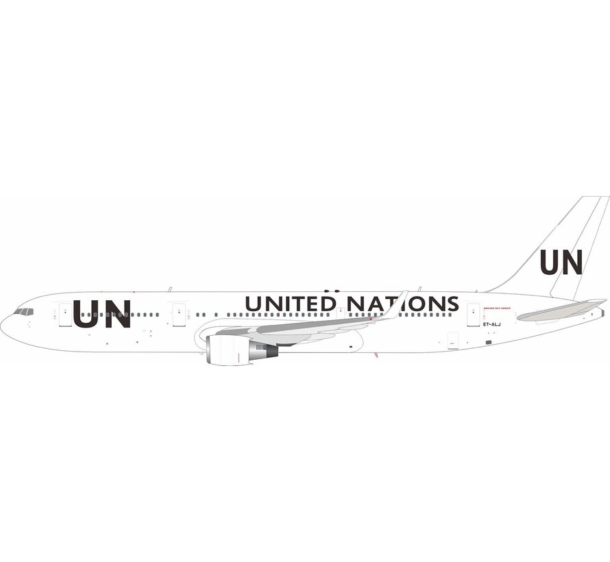 B767-300 UN UNITED NATIONS OPB Ethiopian Airlines ET-ALJ 1:200 with stand