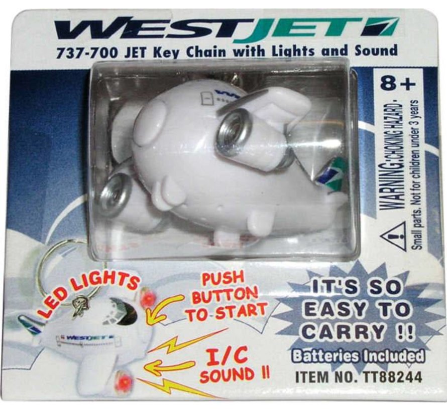 Westjet Airplane Keychain with Light & Sound