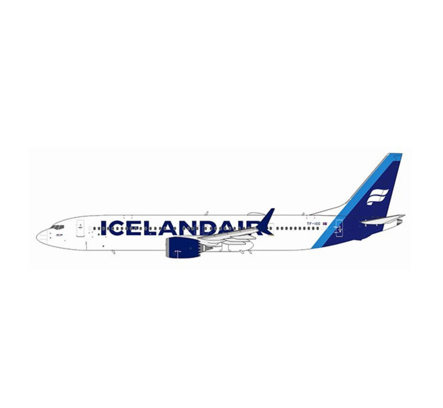 B737-9 MAX 9 Icelandair sky blue fin Kirkjufell TF-ICC 1:400
