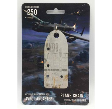 Plane Chains Avro Lancaster Mark X KB882 silver with rivet holes metal aircraft skin tag
