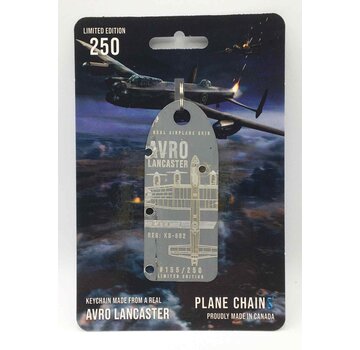 Plane Chains Avro Lancaster Mark X KB882 grey with rivet holes metal aircraft skin tag