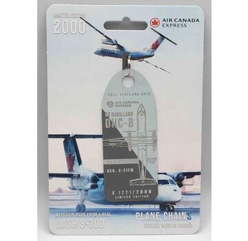 Plane Chains dash-8-300 jazz air canada express C-FJFM  grey aircraft skin tag
