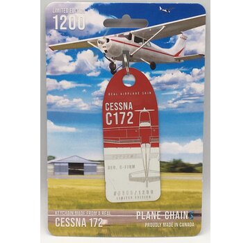 Plane Chains Cessna 172 C-FJQW  red aircraft skin tag