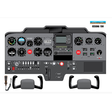 Aviation Training Graphics Cockpit Training Poster Cessna 150 24" x 18 - Laminated