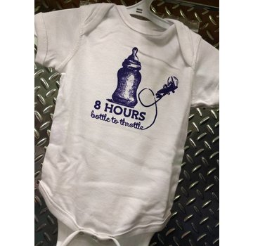 Onesie 8 Hours Bottle To Throttle 12 Months - White