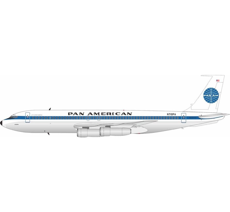 B707-100 Pan American black titles blue cheatline N710PA 1:200 polished (2nd)