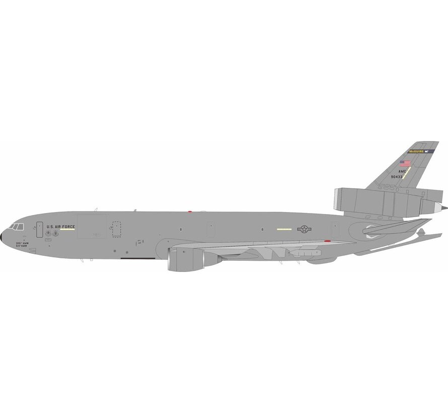 KC10A Extender grey livery McGuire AFB 90433 1:200 with stand