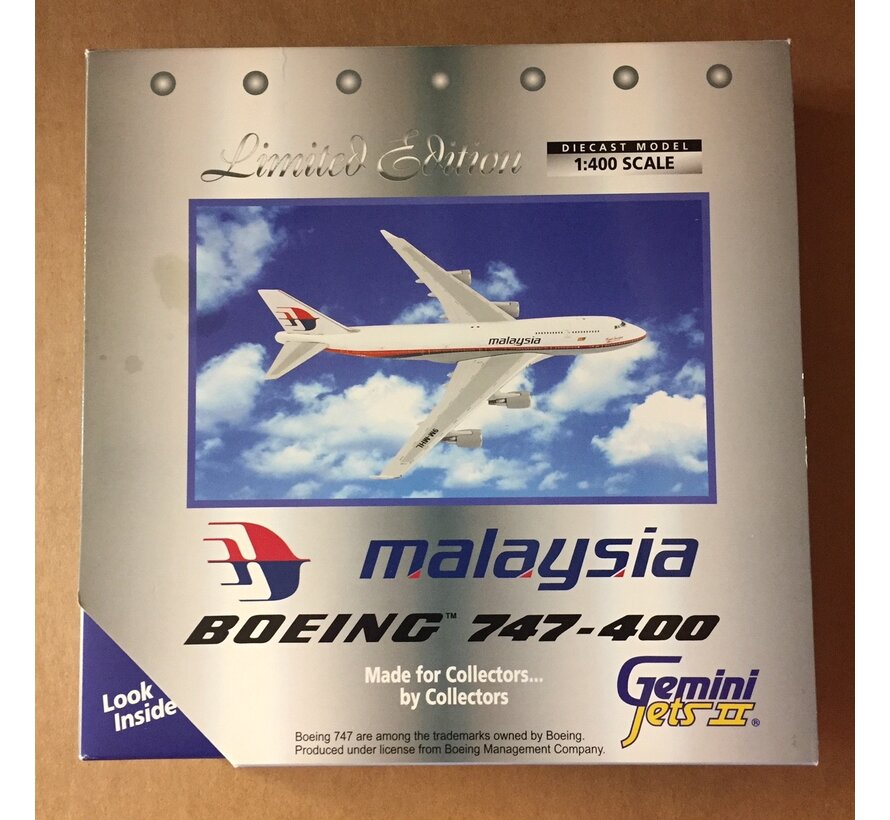 B747-400 Malaysian 9M-MHL 'Kuala Lumpur' 1:400 *Collection Sale