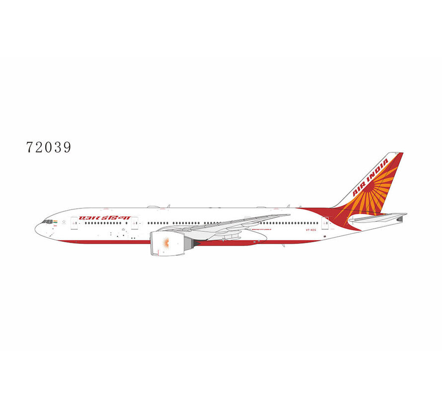B777-200LR Air India white cowlings VT-AEG 1:400