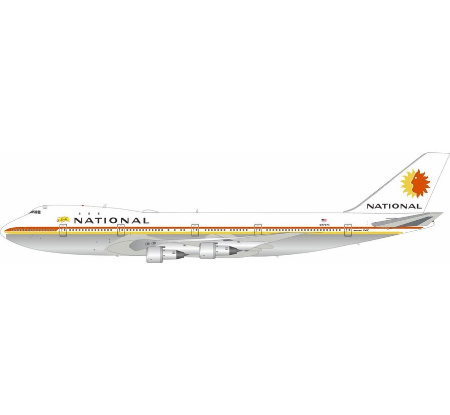 B747-100 National Airlines Sun King livery N77773 1:200 polished with stand