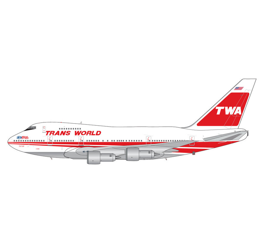 B747SP TWA Trans World twin stripe livery Boston Express N57201 1:400