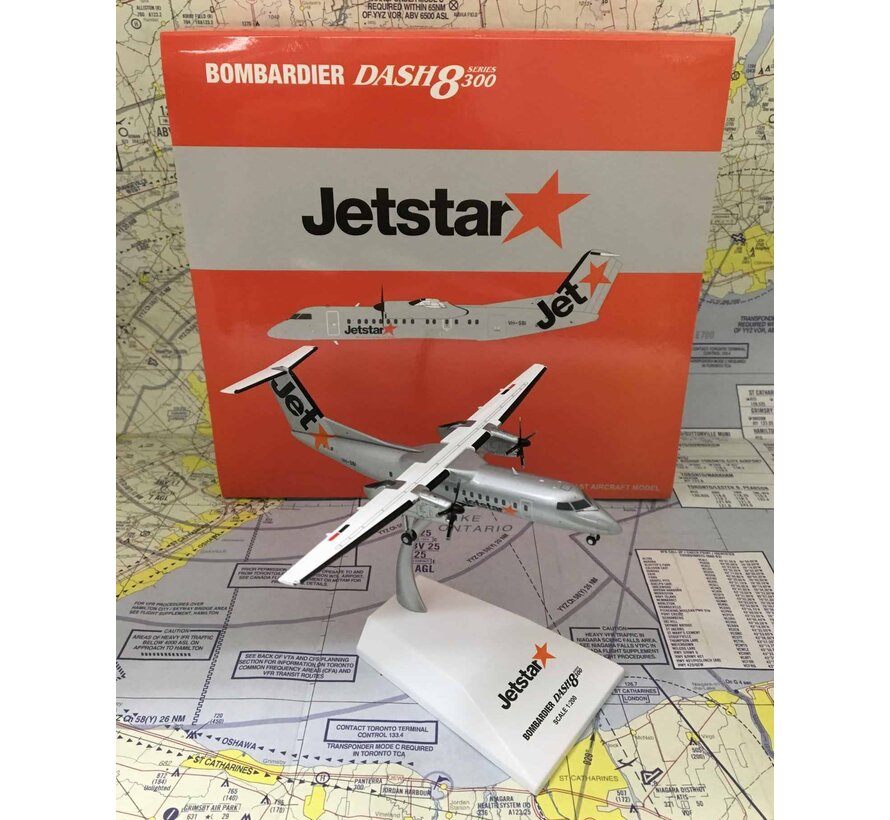 Dash-8-300 Jetstar VH-TQM 1:200 with stand  (2nd) with stand