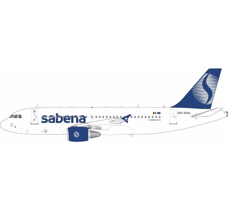 A319 Sabena final livery OO-SSA 1:200 with stand