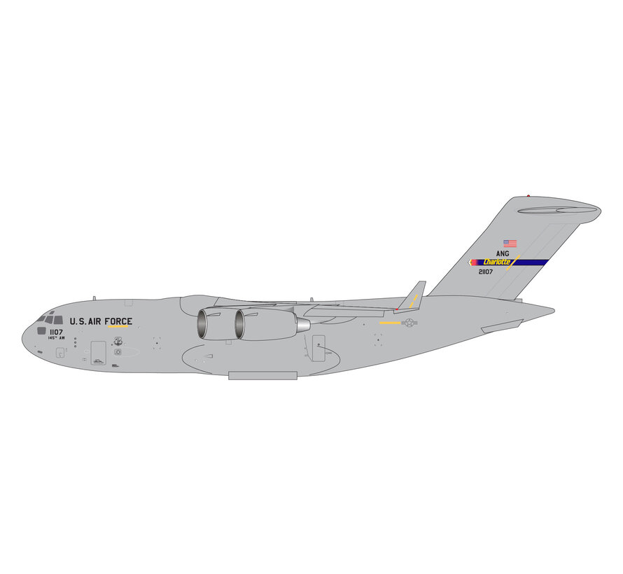 C17A Globemaster III US Air Force 02-1107 Charlotte ANG Base 1:400
