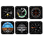 Coaster Set 6-Piece Square Acrylic Cockpit