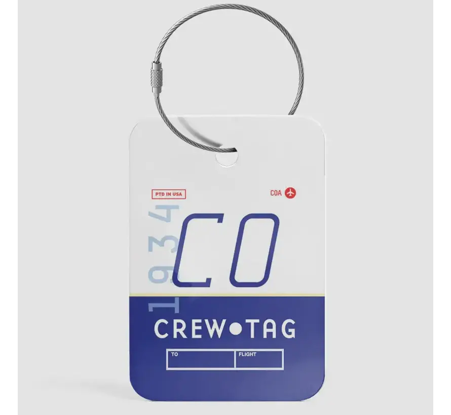 Luggage Tag CO Continental Crew