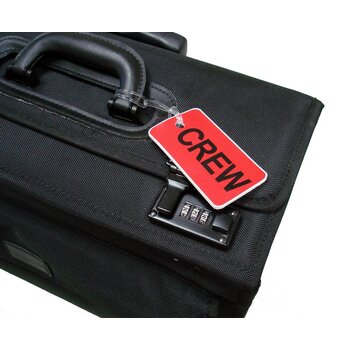 Crew Luggage Tag Gelflex Black on Red