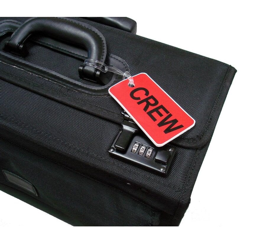 Crew Luggage Tag Gelflex Black on Red