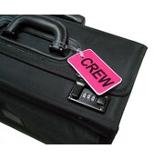 Crew Luggage Tag Gelflex Black on Pink