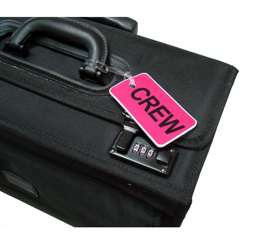 Crew Luggage Tag Gelflex Black on Pink