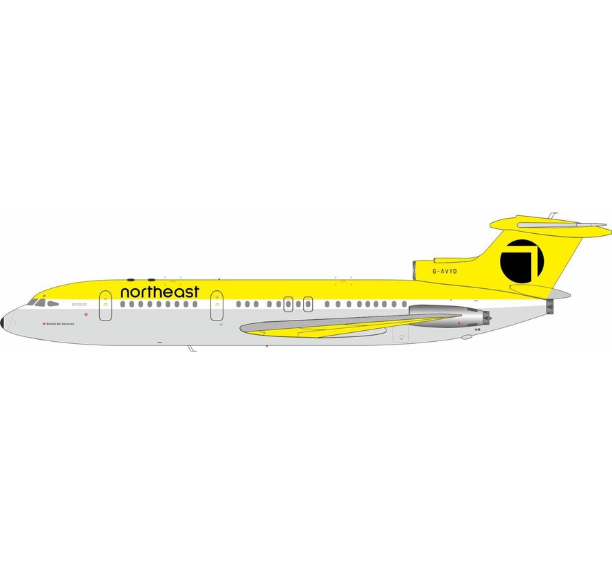 HS121 Trident 1E Northeast Airlines G-AVYD 1:200 with stand