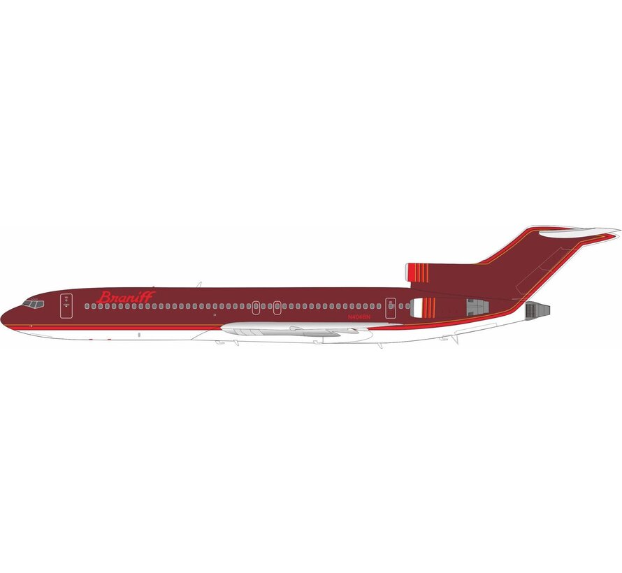 B727-200 Braniff International Airways burgundy N404BN 1:200 with stand
