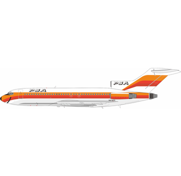 InFlight B727-100 PSA Pacific Southwest Airlines N976PS 1:200 with stand