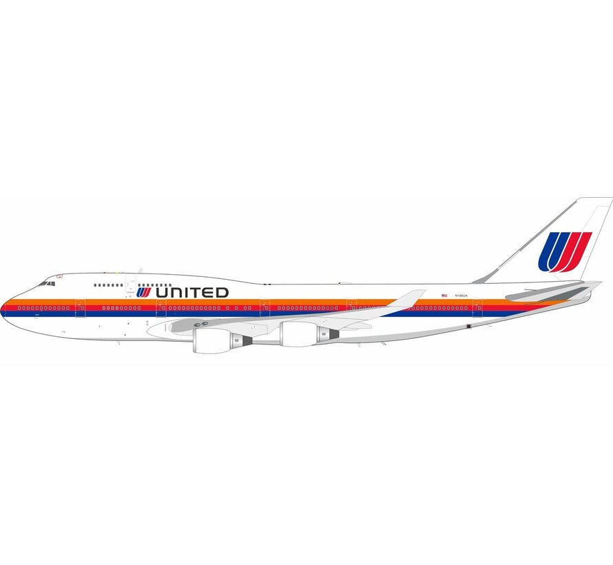 B747-400 United Airlines Saul Bass N186UA 1:200 with stand