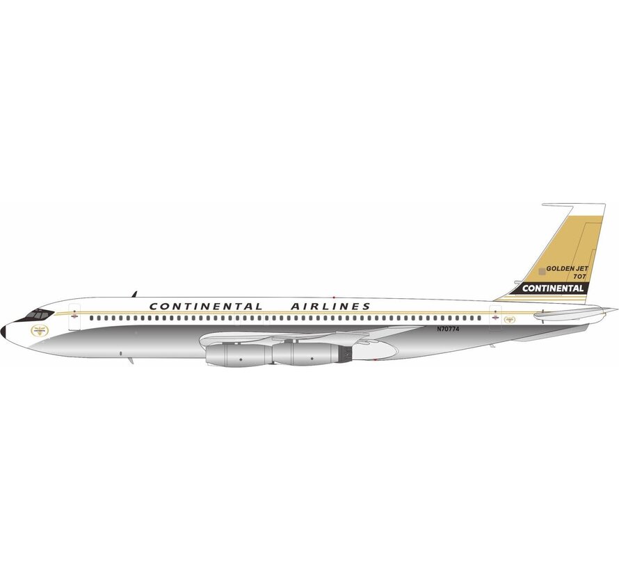 B707-100 Continental Airlines Golden Jet  N70774 1:200 with stand (2nd)